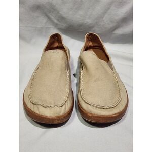 Olukai Puhalu Canvas Beige Slip On Boat Shoes Fishing Mens 13 Loafer Rare Khaki Olukai Puhalu Canvas Beige Slip On Boat Shoes Fishing Mens  main image 2